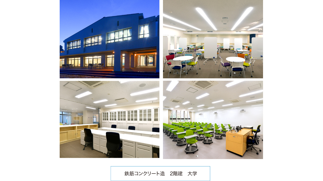 鉄筋コンクリート造　2階建　大学